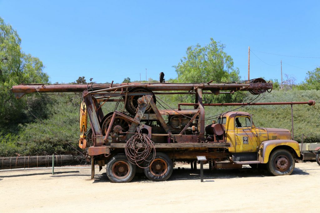 Well Pulling Rig in the Olinda Oil Museum equipment yard.