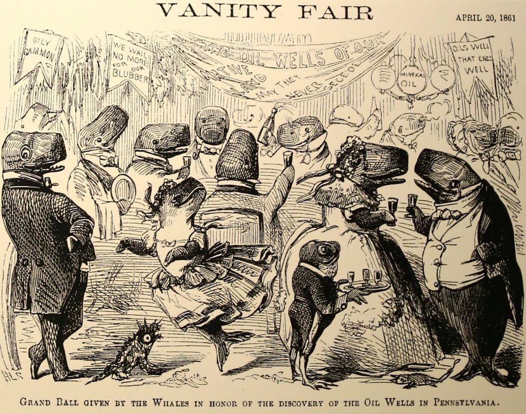 Vanity Fair cartoon commemorating Pennsylvania Oil