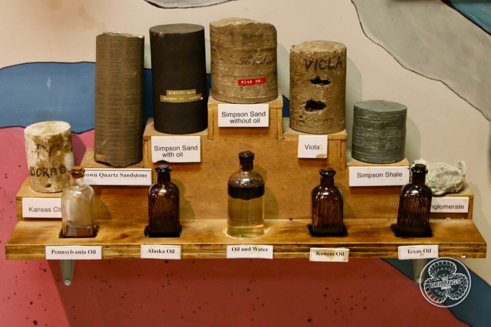 Core and crude samples at the Classic Rig at the Kansas Oil Museum