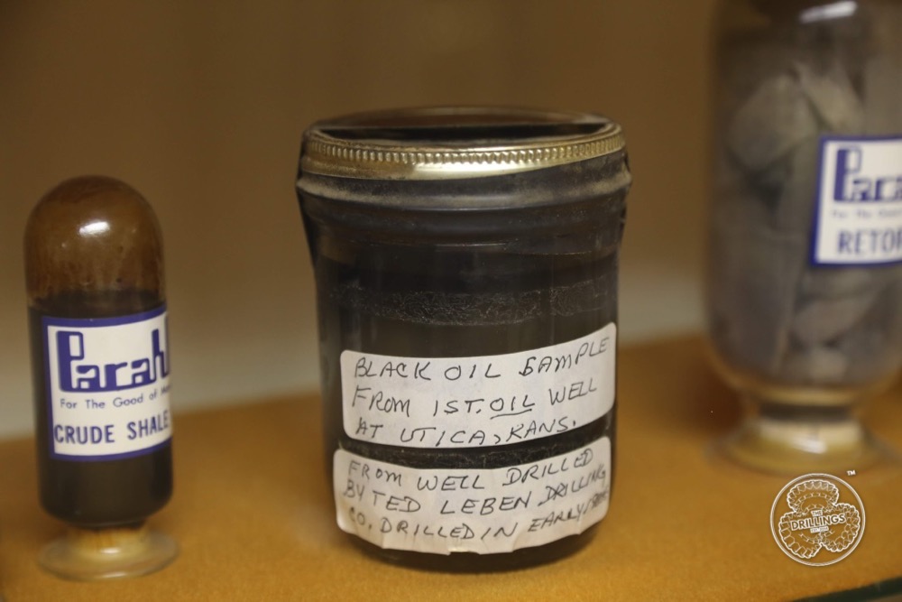 Utica, Kansas black oil sample at the Kansas Oil & Gas Museum